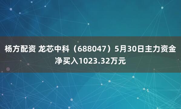 杨方配资 龙芯中科（688047）5月30日主力资金净买入1023.32万元