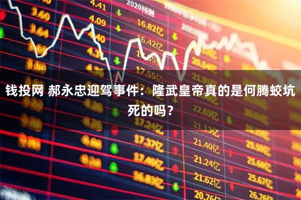 钱投网 郝永忠迎驾事件：隆武皇帝真的是何腾蛟坑死的吗？